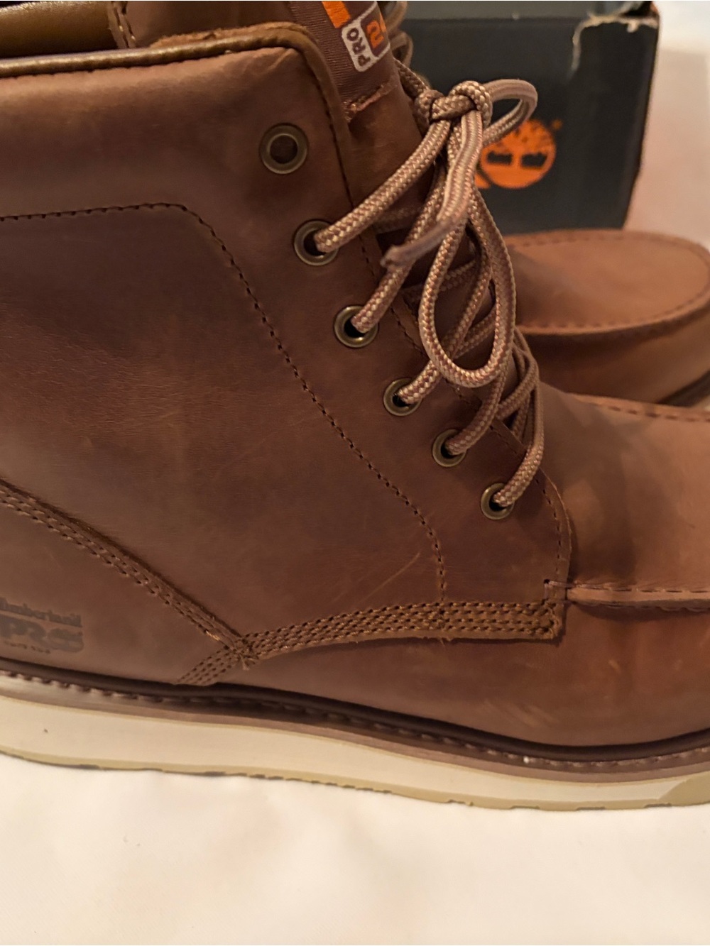Timberland PRO Men's Chestnut Brown Leather Work Boots - Picture 4 of 7